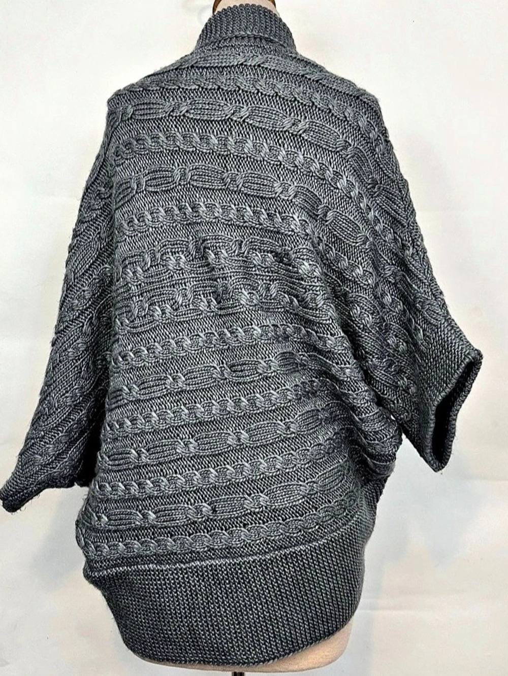 Zara Knit chunky Gray Open Front Cardigan Size medium - Picture 3 of 4